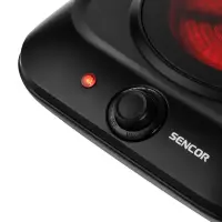 Portable Ceramic Single Hob 1200W 19 cm Sencor SCP 1763BK Black