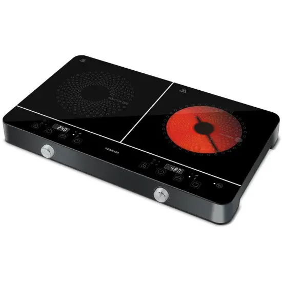 Double Induction Hob Sencor SCP 4001BK Suitable for Cookware 12 to 26 cm