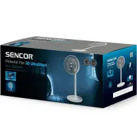 Pedestal Fan Sencor SFN 2540WH 26W UltraSilent 12-Speed Diameter 25cm 3 Operating Modes Remote Control and Timer White