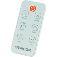 Pedestal Fan Sencor SFN 2540WH 26W UltraSilent 12-Speed Diameter 25cm 3 Operating Modes Remote Control and Timer White
