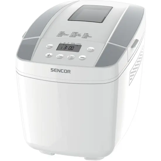 Bread maker with LCD screen and 2 kneading hooks Sencor SBR 0770WH White
