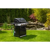 Gas Grill Fieldmann FZG 3013 3+1 with 3x Main Burners and 1x Side Burner of Combined Power 11.5kW, Cast Iron Plate and Grate and Thermometer