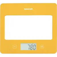 Kitchen Scale 5Kg LCD Screen UltraSlim Glass Sencor SKS 5036YL Yellow