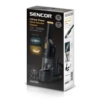Rechargeable Handheld Vacuum Cleaner  High Performance HEPA 2200 mAh Sencor SVC 308BK Black