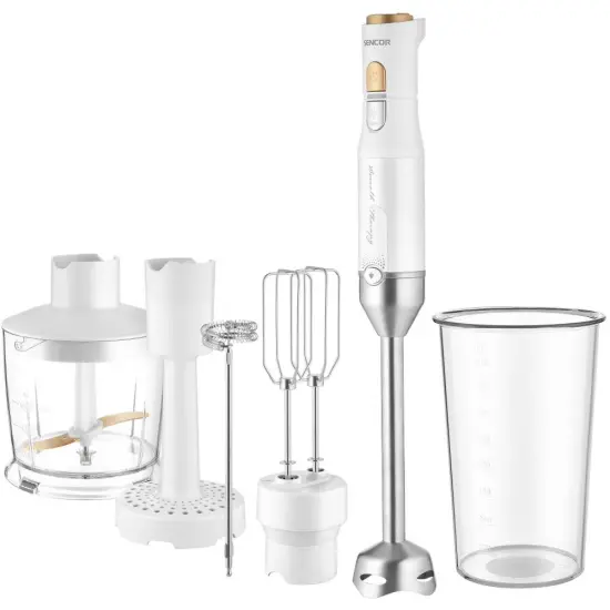 Hand Blender 5 in1 with Stainless Steel Wand 1200W Sencor SHB 6441WH White