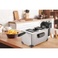 Stainless Steel Oil Fryer with Temperature Control 3lt 2200W Smarton FR 300 Silver