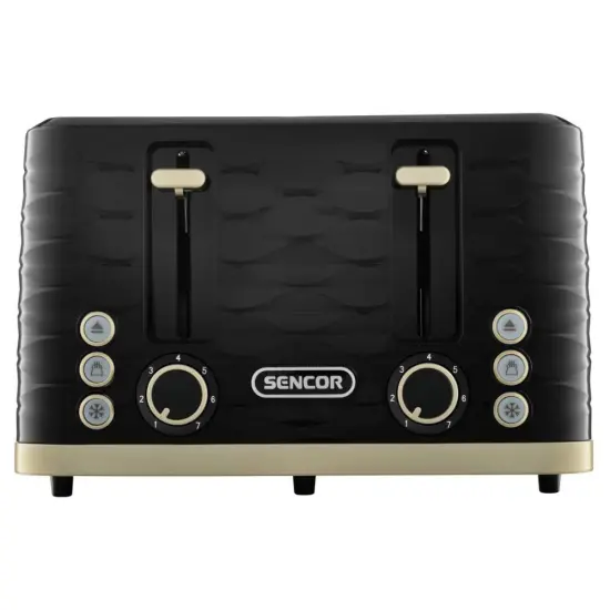 Toaster 4 places 1600W 3D Pattern Design Sencor STS 7551BK Black/Gold