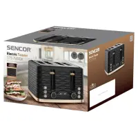 Toaster 4 places 1600W 3D Pattern Design Sencor STS 7551BK Black/Gold