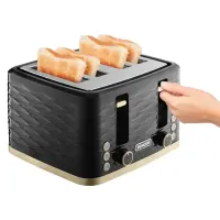 Toaster 4 places 1600W 3D Pattern Design Sencor STS 7551BK Black/Gold