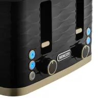 Toaster 4 places 1600W 3D Pattern Design Sencor STS 7551BK Black/Gold