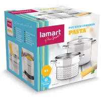 Pasta Pot with Strainer 24 cm 8lt Stainless Steel Lamart PASTA LTSS2417