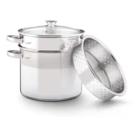 Pasta Pot with Strainer & Steam Basket 22cm 6lt Stainless Steel Lamart PASTA LT1067