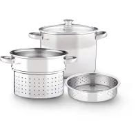 Pasta Pot with Strainer & Steam Basket 22cm 6lt Stainless Steel Lamart PASTA LT1067