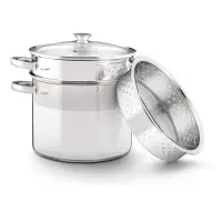 Pasta Pot with Strainer & Steam Basket 22cm 6lt Stainless Steel Lamart PASTA LT1067