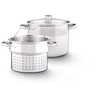 Pasta Pot with Strainer & Steam Basket 22cm 6lt Stainless Steel Lamart PASTA LT1067