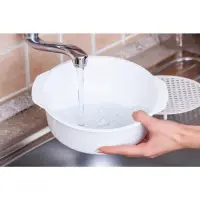 Plastic Food Container Suitable for Microwaves 1.2lt 22cm WAVE Lamart LT7015 White