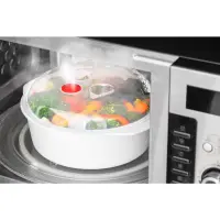 Plastic Food Container Suitable for Microwaves 1.2lt 22cm WAVE Lamart LT7015 White