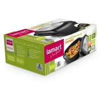 Cast Aluminum Grill Pot with Lid 9L+3L Lamart LT1105 Black