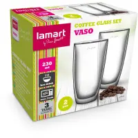 Coffee and Tea Glass Lamart LT9010 THERMO Double Wall Set 2pcs 230ml Transparent
