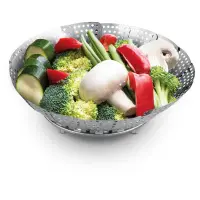 Folding Steam Basket Stainless Steel 23cm PAIRE Lamart LT7049 Grey