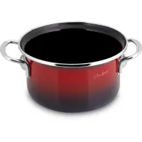 Enamel Pot 16x10cm 1.8lt Lamart EMAIL LT1180 Red/Black
