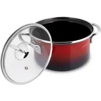 Enamel Pot 16x10cm 1.8lt Lamart EMAIL LT1180 Red/Black