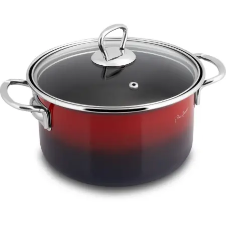 Enamel Pot EMAIL 18x11cm 2.4lt Lamart LT1181 Red/Black