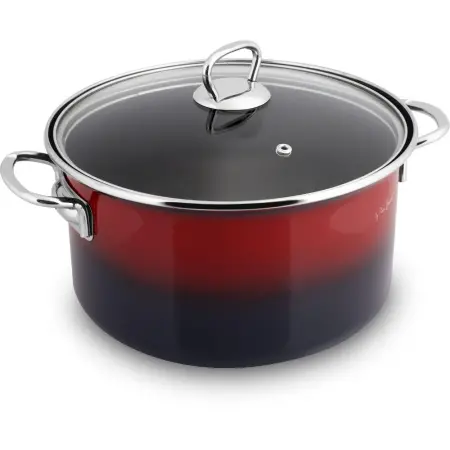 Enamel pot EMAIL 20x12cm 3.2lt Lamart LT1182 Red/Black