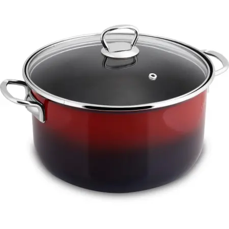 Enamel Pot 22x13cm 4.3lt Lamart EMAIL LT1183 Red/Black