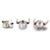 Pot with Strainer Lid 24cm 6lt Stainless Steel Lamart LT1206