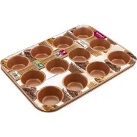 Pastry Mold for 12 Muffins Non-Stick 35.5x26.5cm Lamart LT3092 Copper