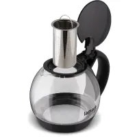 Teapot with Filter Glass BULB 2lt 18cm Lamart LT7058 Transparent/Black
