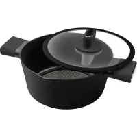 Pot POELE Non-stick Aluminum 24X11cm 2.4lt Lamart LT1225 Black