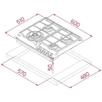 TEKA Built-in Gas Hob Autonomic 4 Zones & 9Adjustment Levels 60cm GZC 64320 XBA
 XBA Black