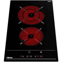 Built-in Domino TEKA Ceramic Hob 2 Zones High Light Touch Sensors 30cm TBC 32010 BK TTC Black