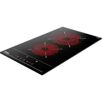 Built-in Domino TEKA Ceramic Hob 2 Zones High Light Touch Sensors 30cm TBC 32010 BK TTC Black
