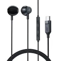 Hands Free Acefast L2 Earphones Stereo USB-C Braided Black 1.2m