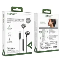 Hands Free Acefast L1 Earphones Stereo Lightning Apple Certified MFI 1.2m Black