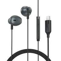 Hands Free Acefast L1 Earphones Stereo Lightning Apple Certified MFI 1.2m Black
