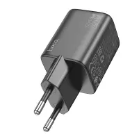 Hoco N41 Almighty Travel Charger with 2 USB QC3.0 18W and USB-C PD20W Charging Outputs Black