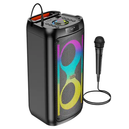 Portable Speaker Hoco HA6 Danny BT V5.3 2x15W 4500mAh 5h Playback with Micro SD USB RGB LED Lighting and Wireless Microphone