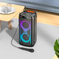 Portable Speaker Hoco HA6 Danny BT V5.3 2x15W 4500mAh 5h Playback with Micro SD USB RGB LED Lighting and Wireless Microphone