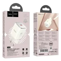 Travel Charger Hoco N43 Vista with USB-C PD30W GaN Tech Small Size White