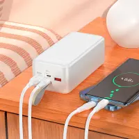 Power Bank Hoco J111C 40000mAh PD30W + QC3.0 with 2 x USB-A and USB-C White