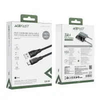 Cable Acefast C8-04 USB to USB-C 3A Braided Black 1.2m
