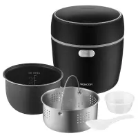 Rice Steamer Sencor SRM 0671BK  0.6lt 500W with Non-stick Surface Low Carb and Low Sugar Function Black