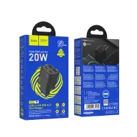 Travel Charger Hoco N55 Fundador Quad Port Charging 2x USB-C 20W + 2x USB-A 20W Black