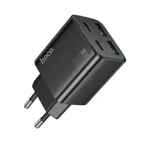 Travel Charger Hoco N55 Fundador Quad Port Charging 2x USB-C 20W + 2x USB-A 20W Black