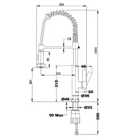 TEKA Stainless Steel Sink Faucet Professional Type, Rotating with Pull-Down Shower FOT 939 Maestro