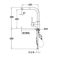Inox TEKA Swivel Faucet with Pull-Out Shower ARK 938 1/2”Maestro